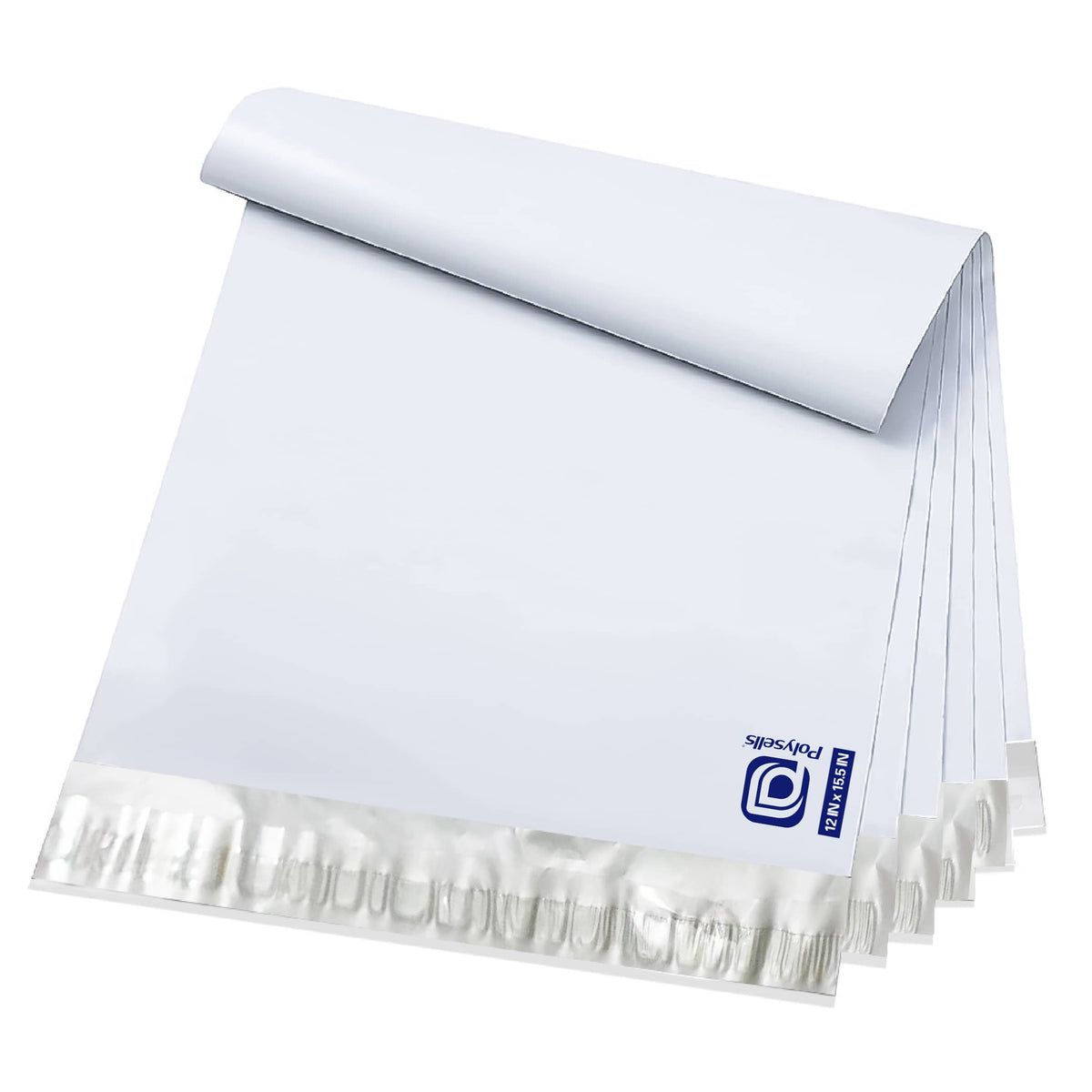 Polysells 12x15.5 Premium White Poly Mailers, Self Seal Shipping Bags for Clothing & Non-Fragile Items – Waterproof Tear Resistant Mailing Bags for Small Business Shipping Supplies
