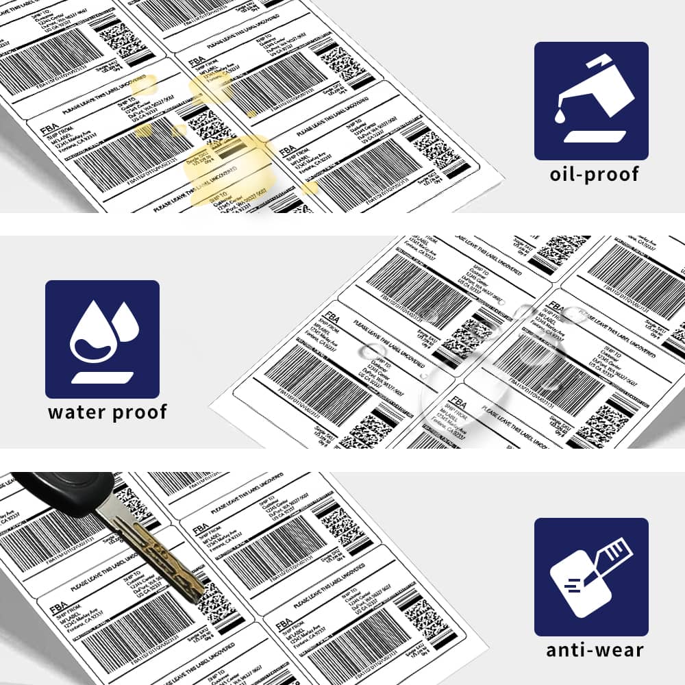 3-1/3"x4" Self Adhesive Shipping Labels, 6UP, 6 Labels per Sheet