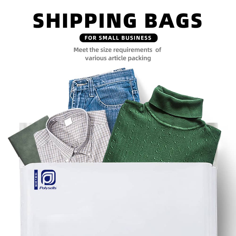 Pollysells 19x24 White Poly Mailers – Extra Large Durable Self Seal Shipping Bags for Bulk Clothing & Oversized Non-Fragile Items, Waterproof Heavy Duty Poly Shipping Bags for Small Business