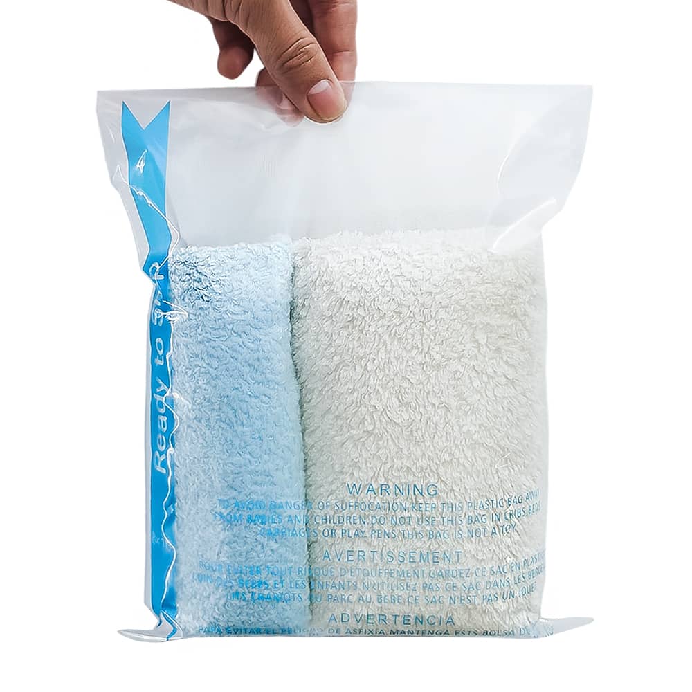 Strong Self Seal Clear Poly Bags with Suffocation Warning, 8"x10"