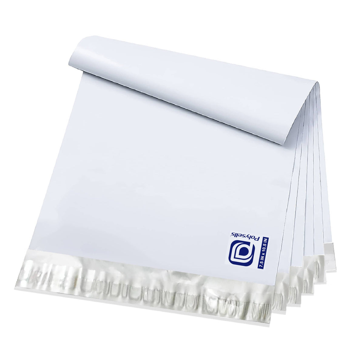 Polysells 7.5x10.5 Premium White Poly Mailers – Self Seal Shipping Bags for Small Clothing & Non-Fragile Items, Waterproof Tear Resistant Mailing Bags for Small Business Shipping Supplies