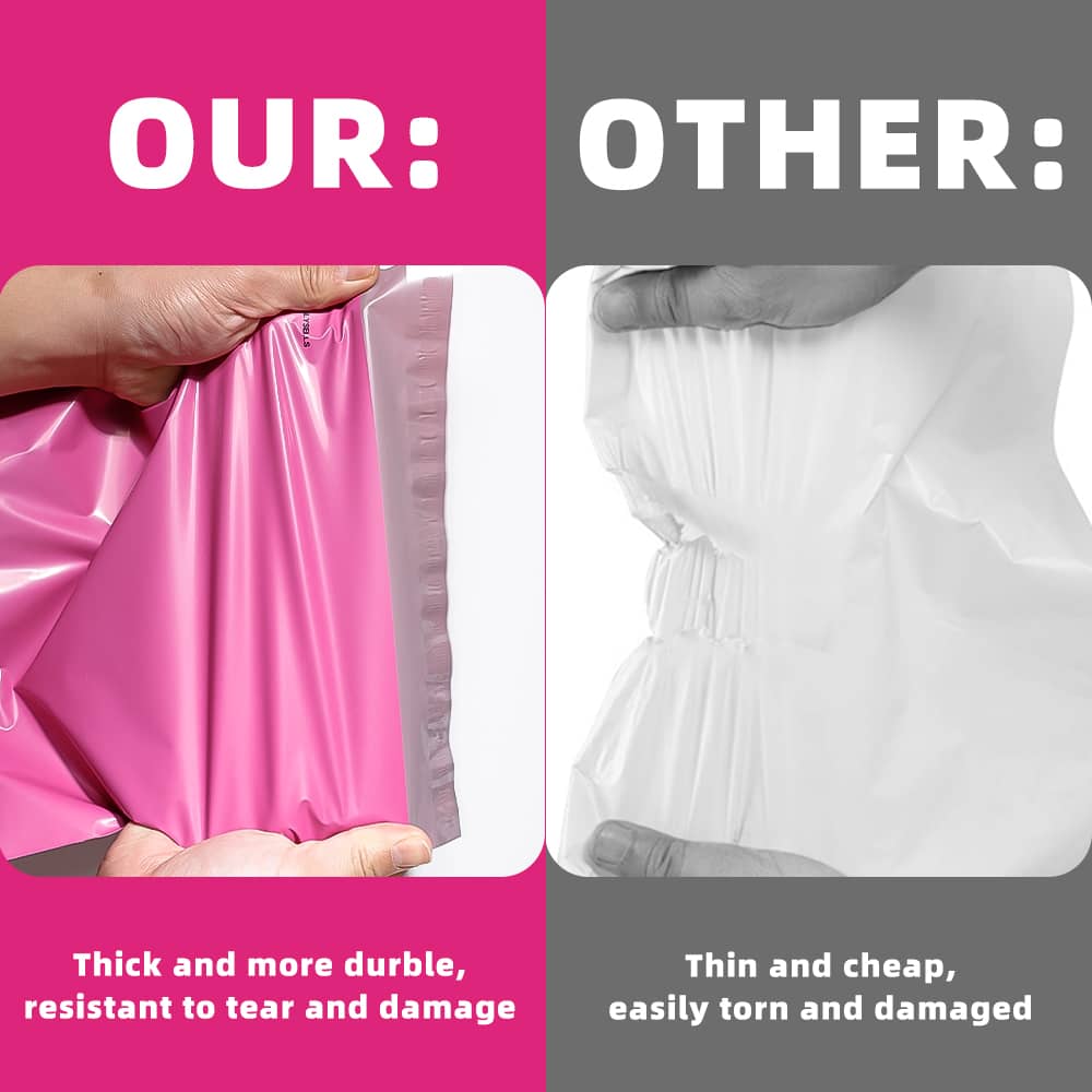 Polysells 6x9 Pink Poly Mailers – Self Seal Shipping Bags for Small Clothing & Non-Fragile Items, Waterproof Tear Resistant Mailing Bags for Small Business Shipping Supplies