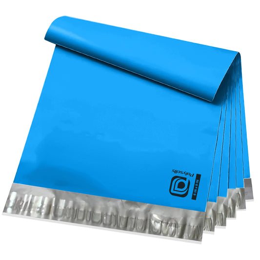 Polysells 6x9 Blue Poly Mailers – Self Seal Shipping Bags for Small Clothing & Non-Fragile Items, Waterproof Tear Resistant Mailing Bags for Small Business Shipping Supplies