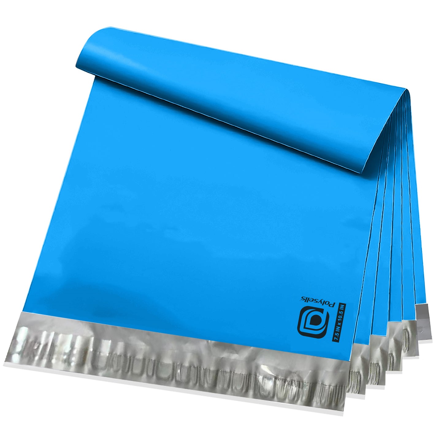 Polysells 7.5x10.5 Blue Poly Mailers – Self Seal Shipping Bags for Small Clothing & Non-Fragile Items, Waterproof Tear Resistant Mailing Bags for Small Business Shipping Supplies
