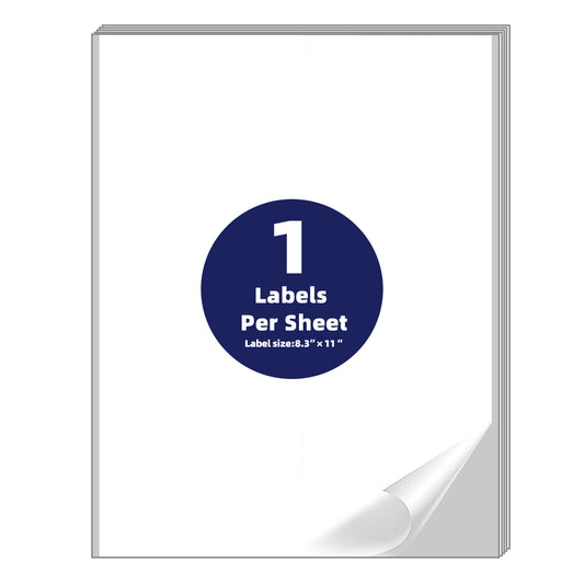Self Adhesive Address Shipping Labels, 8.5" x 11"