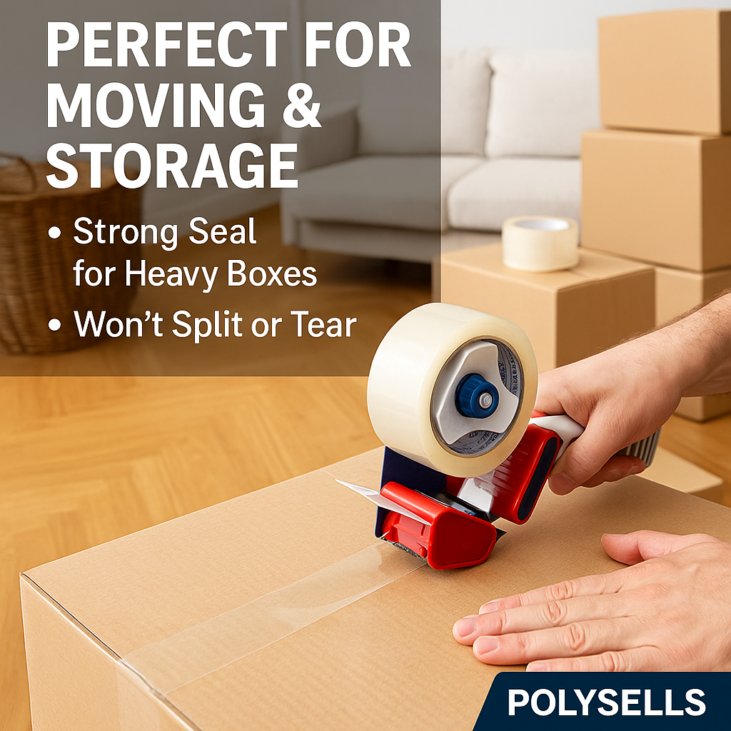 Polysells Packing Tape, 2.0mils, 3.00" Width, 110 Yards Sealing Tape