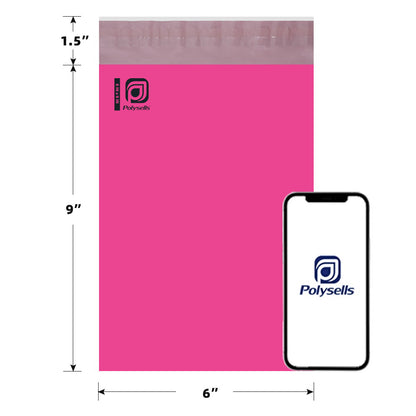 Polysells 6x9 Pink Poly Mailers – Self Seal Shipping Bags for Small Clothing & Non-Fragile Items, Waterproof Tear Resistant Mailing Bags for Small Business Shipping Supplies