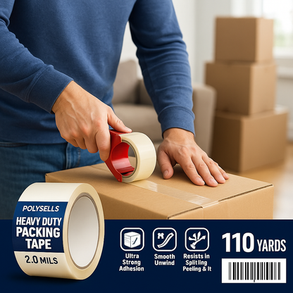 2.0mils 1.88" Width Packing Tape, 110 Yards Sealing Tape