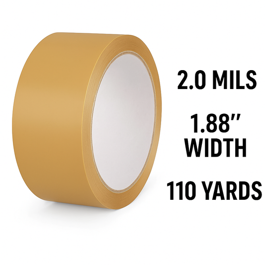 2.0mils 1.88" Width Tan Color Packing Tape, 110 Yards Sealing Tape
