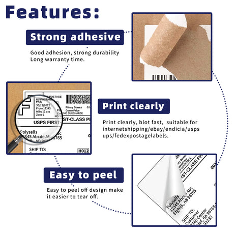 8.5" x 11" Self Adhesive Full Sheet Shipping Labels, 1UP