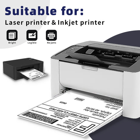 8.5" x 11" Self Adhesive Full Sheet Shipping Labels, 1UP