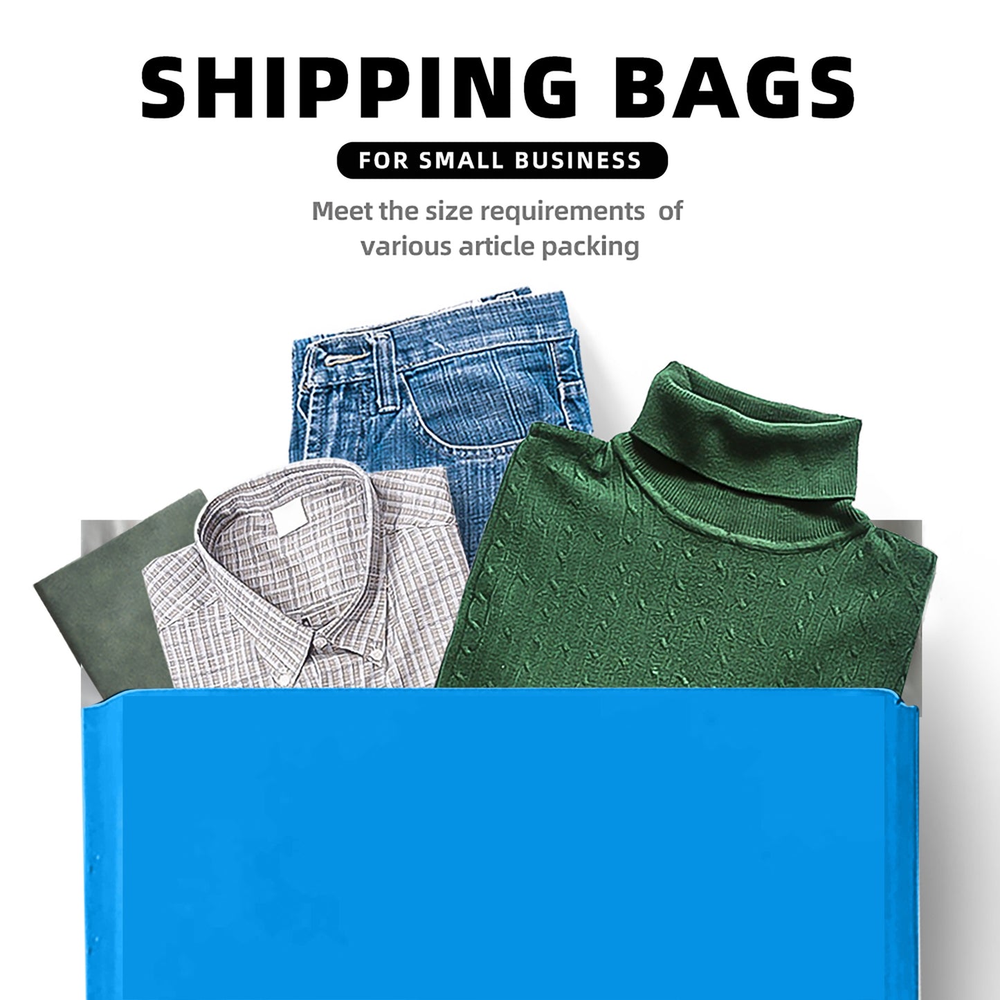Pollysells 19x24 Blue Poly Mailers – Extra Large Durable Self Seal Shipping Bags for Bulk Clothing & Oversized Non-Fragile Items, Waterproof Heavy Duty Poly Shipping Bags for Small Business