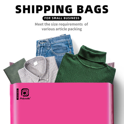 Polysells 12x15.5 Pink Poly Mailers, Self Seal Shipping Bags for Clothing & Non-Fragile Items – Waterproof Tear Resistant Mailing Bags for Small Business Shipping Supplies