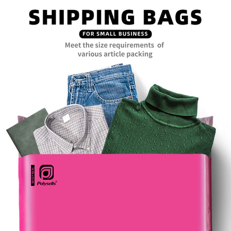 Polysells 12x15.5 Pink Poly Mailers, Self Seal Shipping Bags for Clothing & Non-Fragile Items – Waterproof Tear Resistant Mailing Bags for Small Business Shipping Supplies