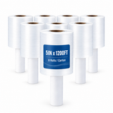 Polysells 5inx1200ft Stretch Film with Handle, Mini Stretch Wrap
