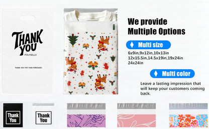 Polysells Cute Colorful Pattern Poly Mailers for Small Business – Decorative Waterproof Shipping Bags for Clothing, Boutique & Apparel Packaging