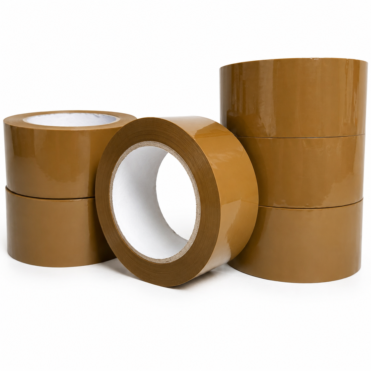 Polysells Tan Packing Tape, 2.0mils, 1.88" Width, 110 Yards Sealing Tape