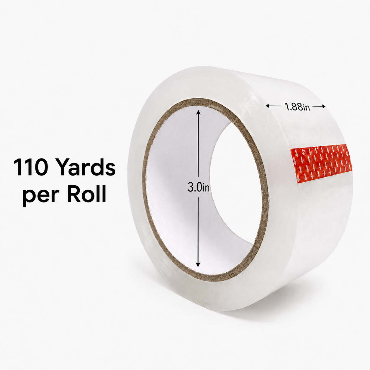 Polysells Clear Packing Tape, 2.0mils, 1.88" Width, 110 Yards Sealing Tape
