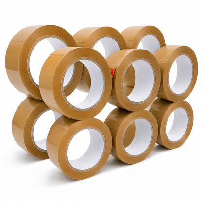 Polysells Tan Packing Tape, 2.0mils, 1.88" Width, 110 Yards Sealing Tape