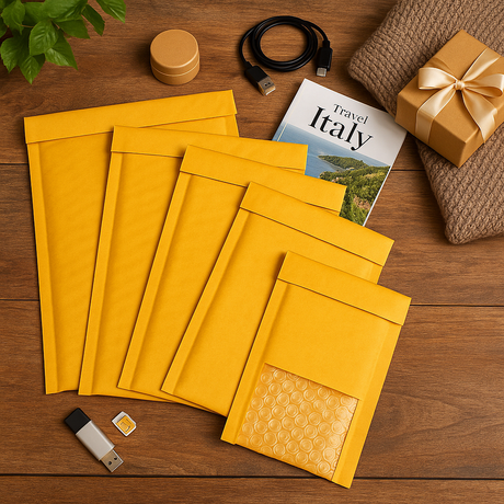 Polysells #000 Kraft Bubble Mailers Usable Size 4"x7" Padded Envelope