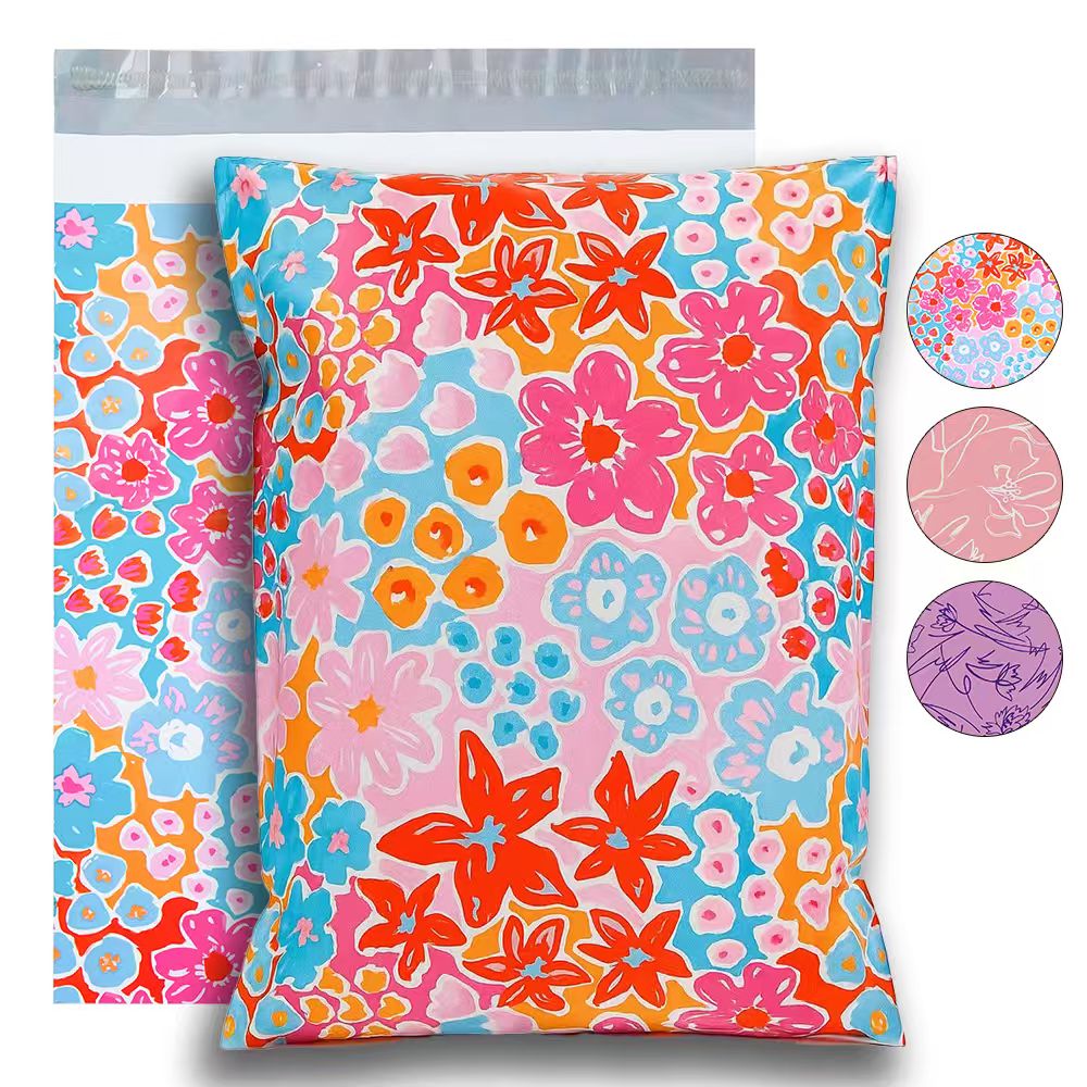 Polysells Cute Colorful Pattern Poly Mailers for Small Business – Decorative Waterproof Shipping Bags for Clothing, Boutique & Apparel Packaging