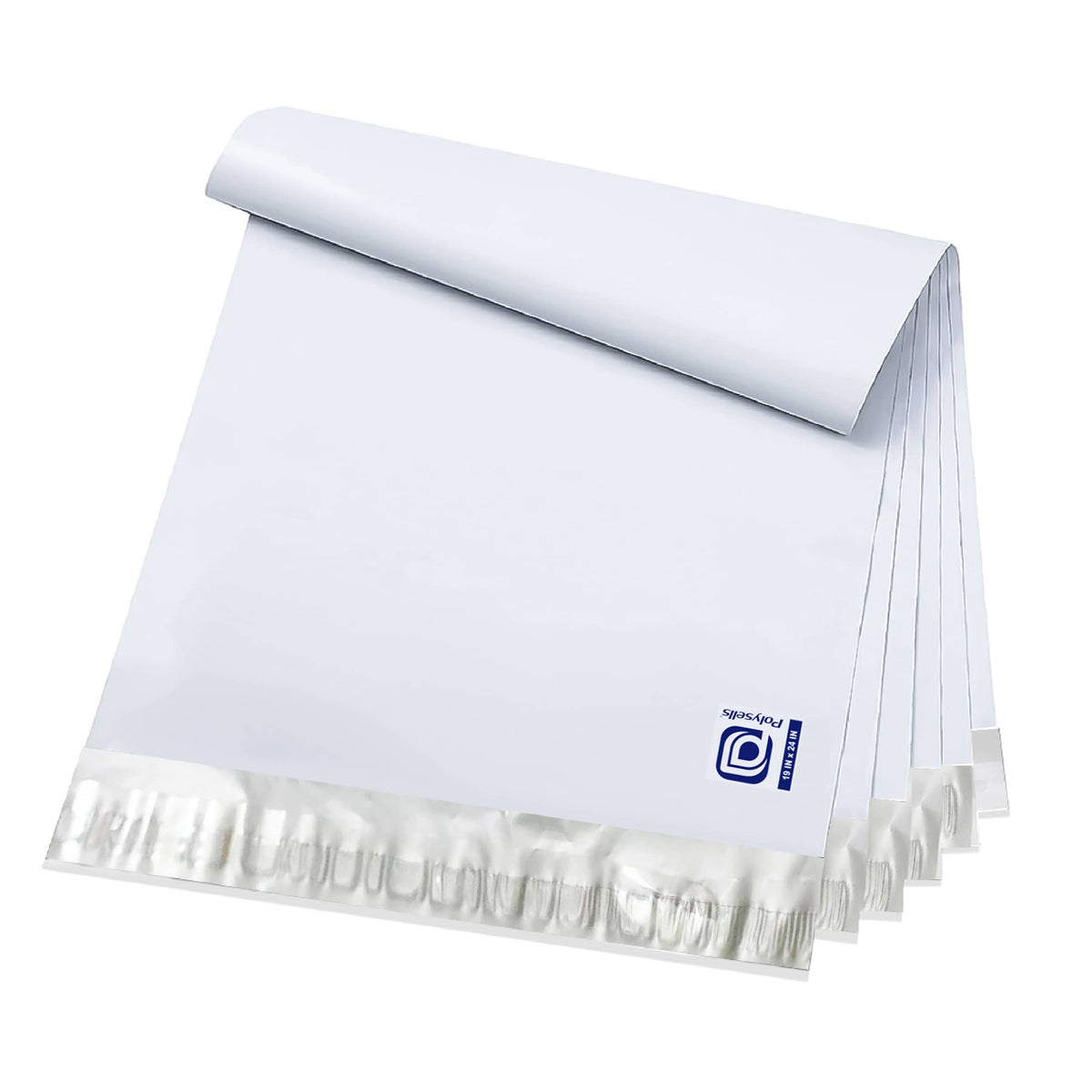Pollysells 19x24 Premium White Poly Mailers – Extra Large Durable Self Seal Shipping Bags for Bulk Clothing & Oversized Non-Fragile Items, Waterproof Heavy Duty Poly Shipping Bags for Small Business