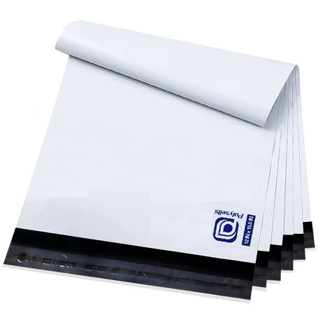 Polysells 12x15.5 White Poly Mailers, Self Seal Shipping Bags for Clothing & Non-Fragile Items – Waterproof Tear Resistant Mailing Bags for Small Business Shipping Supplies