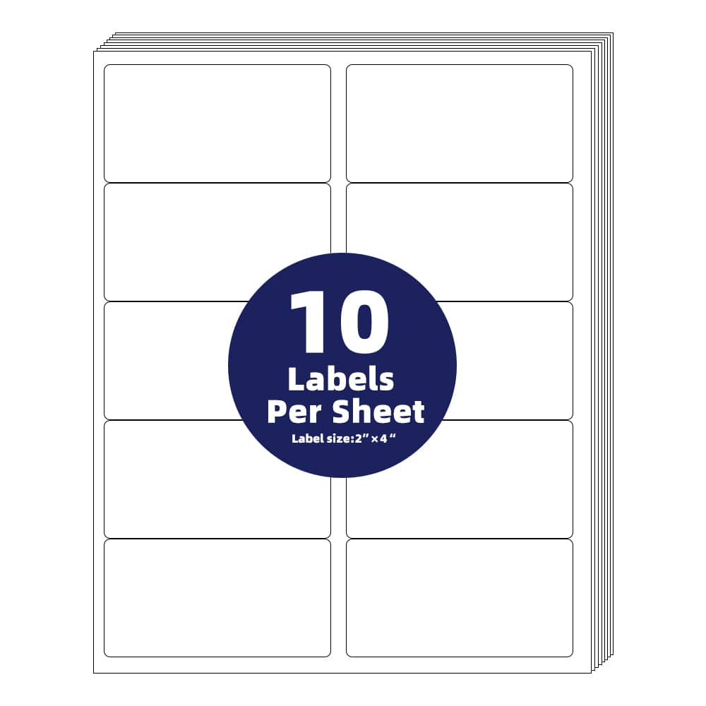 2"x4" Self Adhesive Shipping Labels, 10UP, 10 Labels per Sheet