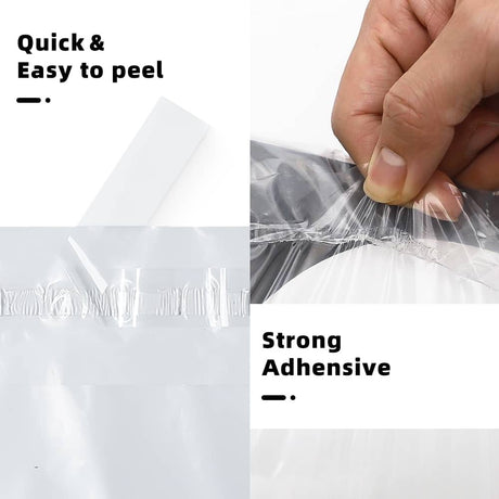 Polysells 6"x9" Strong Self Seal Clear Poly Bags with Suffocation Warning