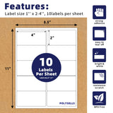 2"x4" Self Adhesive Shipping Labels, 10UP, 10 Labels per Sheet