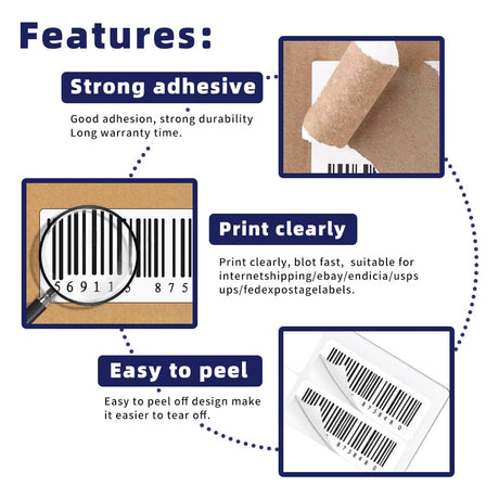 1"x2-5/8" Self Adhesive Address Shipping Labels, 30UP, 30 Labels per Sheet