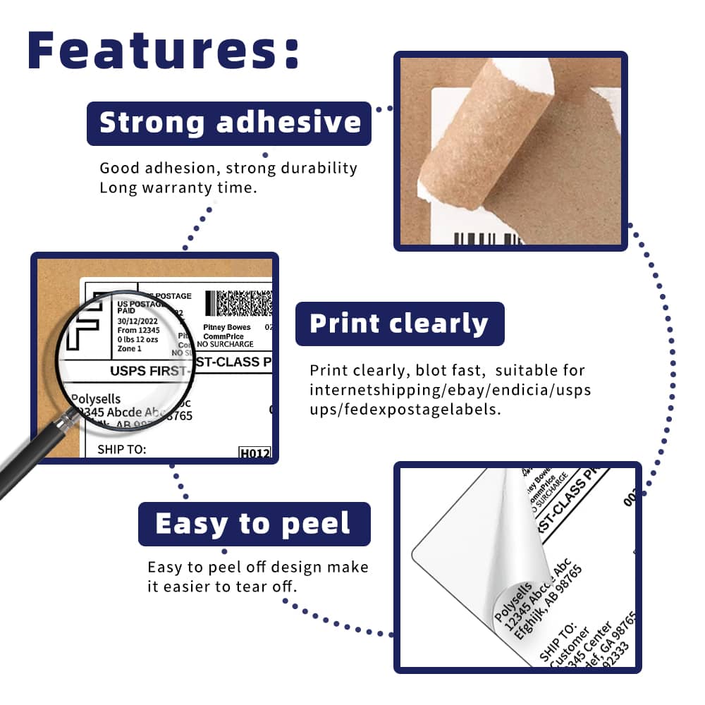 Half Sheet Shipping Labels, White 3.5 x 5 Inches