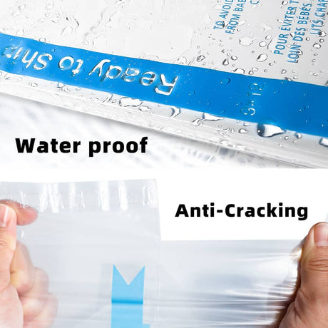 Polysells 8"x10" Strong Self Seal Clear Poly Bags with Suffocation Warning