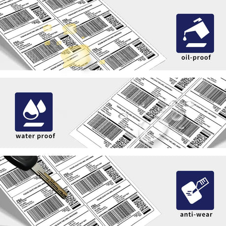 3-1/3"x4" Self Adhesive Shipping Labels, 6UP, 6 Labels per Sheet