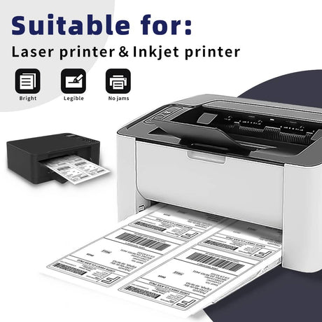 3.5"x 5" Self Adhesive Shipping Labels, 4UP, 4 Labels per Sheet