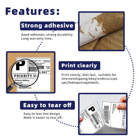 Polysells 4x6 Fanfold Thermal Shipping Labels – Compatible with Rollo & Zebra