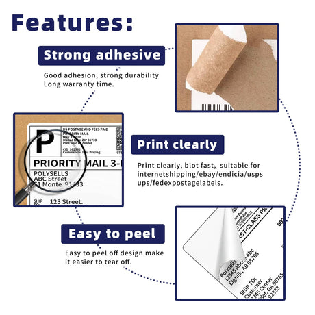 Polysells 4x6 Direct Thermal Labels Roll – Compatible with Rollo, Zebra, MUNBYN