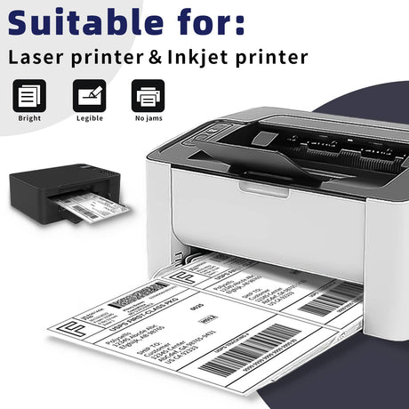 8.5" x 5.5" Self Adhesive Shipping Labels, 2UP, 2 Lables per Sheet