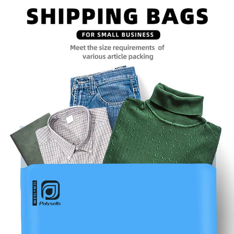 Polysells 12x15.5 Blue Poly Mailers, Self Seal Shipping Bags for Clothing & Non-Fragile Items – Waterproof Tear Resistant Mailing Bags for Small Business Shipping Supplies