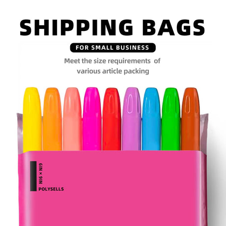 Polysells 6x9 Pink Poly Mailers – Self Seal Shipping Bags for Small Clothing & Non-Fragile Items, Waterproof Tear Resistant Mailing Bags for Small Business Shipping Supplies