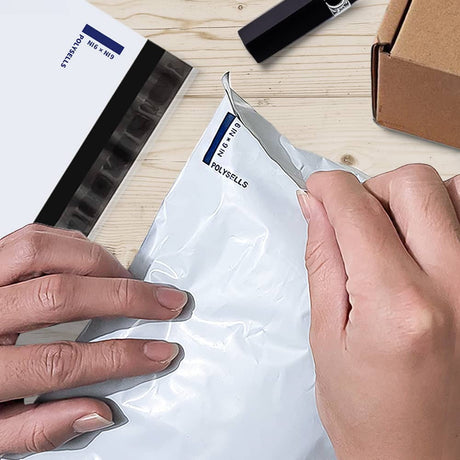 Polysells 6x9 White Poly Mailers – Self Seal Shipping Bags for Small Clothing & Non-Fragile Items, Waterproof Tear Resistant Mailing Bags for Small Business Shipping Supplies