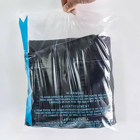 Polysells 11"x14" Clear Poly Bags with Suffocation Warning, Strong Self Seal