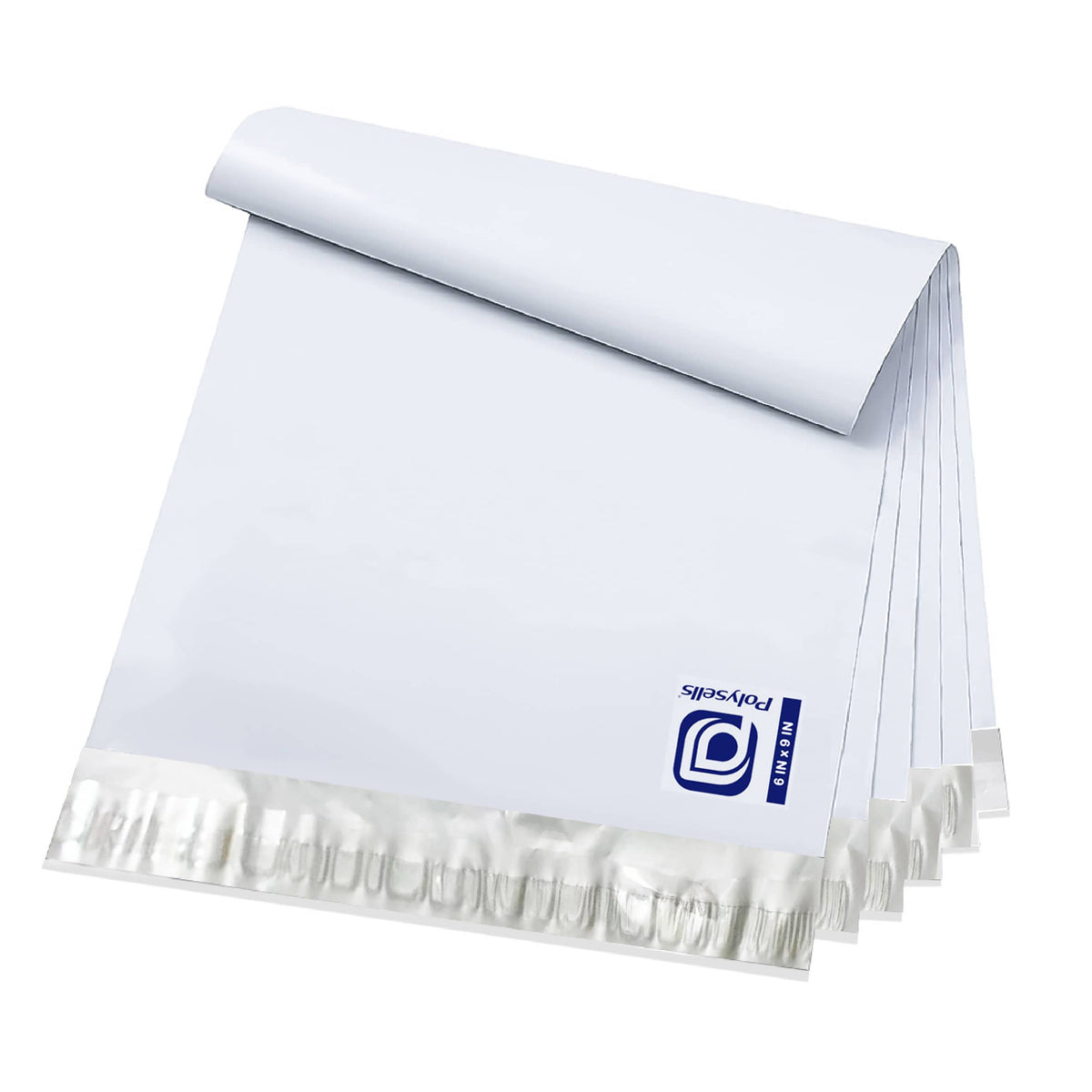 Polysells 6x9 Premium White Poly Mailers – Self Seal Shipping Bags for Small Clothing & Non-Fragile Items, Waterproof Tear Resistant Mailing Bags for Small Business Shipping Supplies
