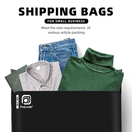 Pollysells 19x24 Black Poly Mailers – Extra Large Durable Self Seal Shipping Bags for Bulk Clothing & Oversized Non-Fragile Items, Waterproof Heavy Duty Poly Shipping Bags for Small Business