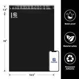 Polysells 14.5x19 Black Poly Mailers – Large Self Seal Shipping Bags for Clothing & Non-Fragile Items, Opaque Waterproof Tear Resistant Poly Mailing Bags for Small Business Orders