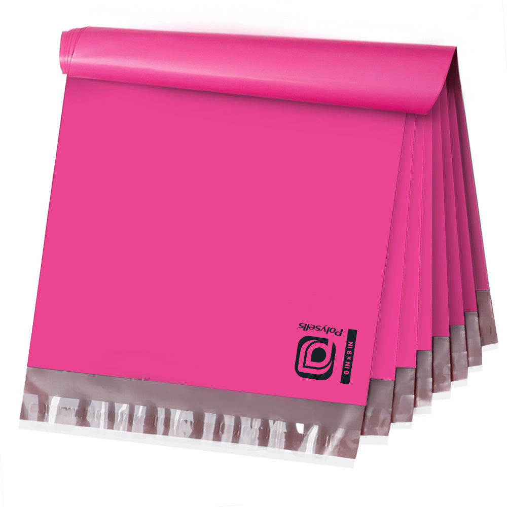 Polysells 6x9 Pink Poly Mailers – Self Seal Shipping Bags for Small Clothing & Non-Fragile Items, Waterproof Tear Resistant Mailing Bags for Small Business Shipping Supplies