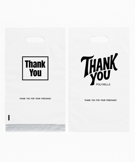 Polysells Thank You Poly Mailers for Small Business – Waterproof Shipping Bags with Optional Handle for Boutique & Clothing Packaging